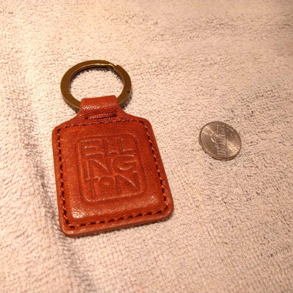 Ellington Brown Italian Leather Keychain Bag Purse Charm